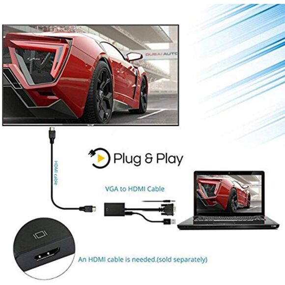 Onten VGA to HDMI Adapter with‎ Audio (4080) - Picture 3 of 9